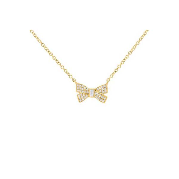 Bow Pendant Necklace in yellow gold