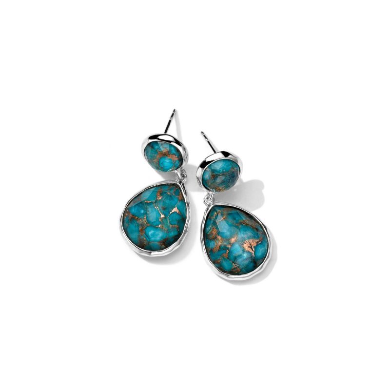 Ippolita Rock Candy 2-Stone Earrings in Bronze Turquoise