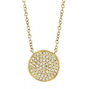 Bailey’s Icon Collection Pave Diamond Disc Necklace Necklaces & Pendants Bailey's Fine Jewelry