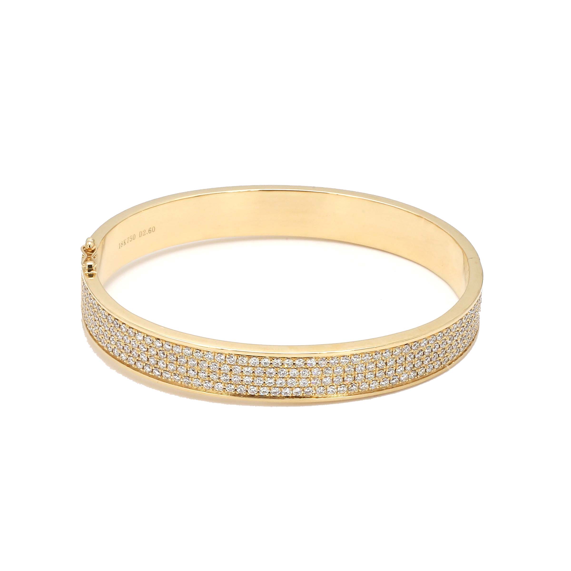 14K Rose Gold Diamond Pavé Bangle - Diamond & Design