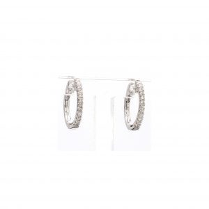 0.19ct Diamond Huggie Hoop Earrings in white gold