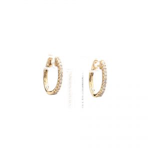 0.19ct Diamond Huggie Hoop Earrings in yellow gold