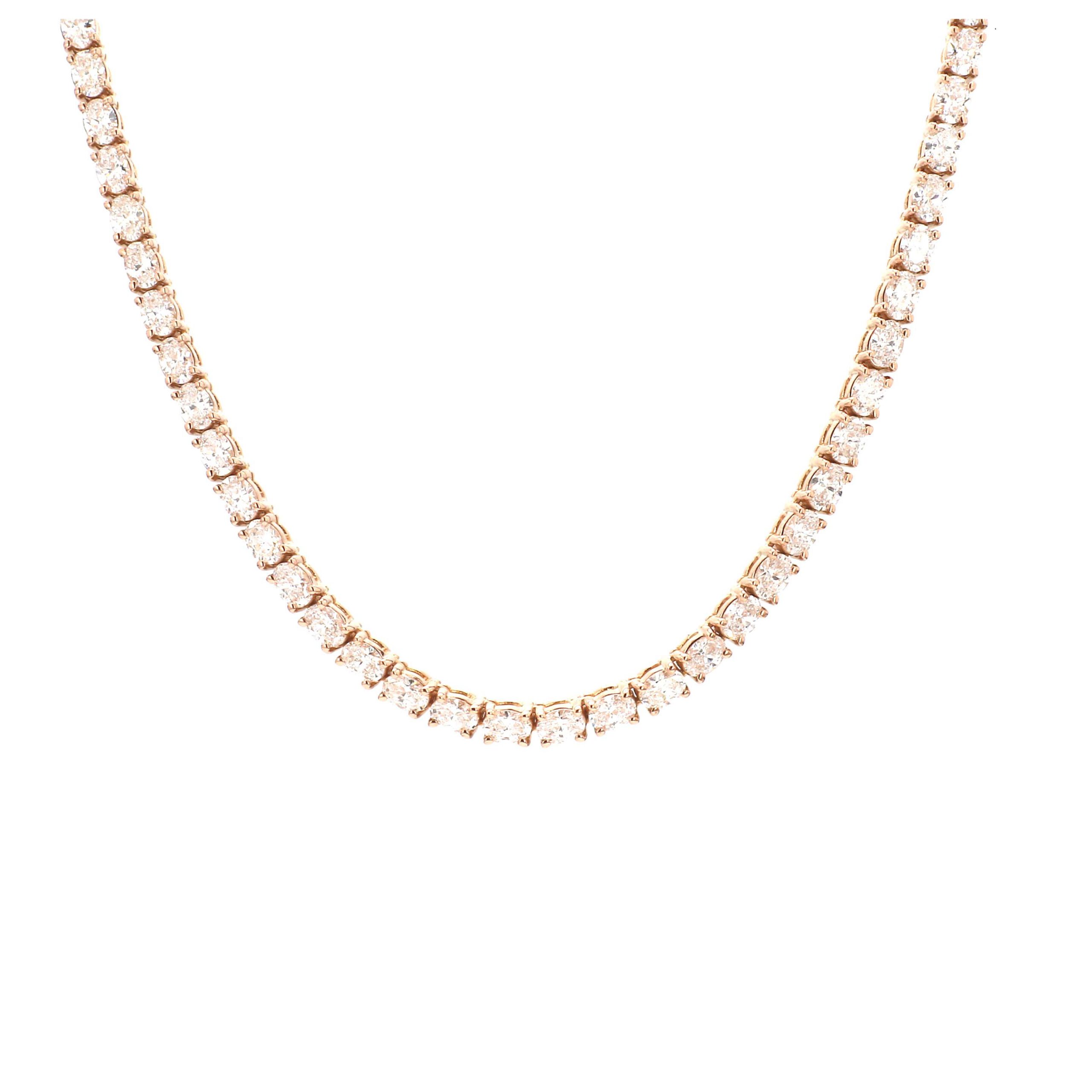 Serena Pink Ice + Rose Gold Tennis Chain Necklace – The Jewel Parlor