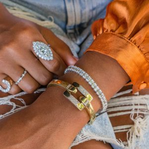 Bailey's Estate Diamond Buckle Cuff Bangle Bracelet