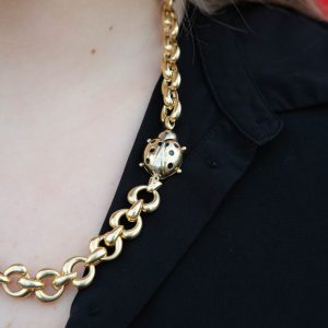 Baileys Estate Italian Ladybug Gold Link Necklace