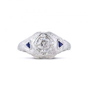 Bailey's Estate Art Deco Diamond and Sapphire Ring