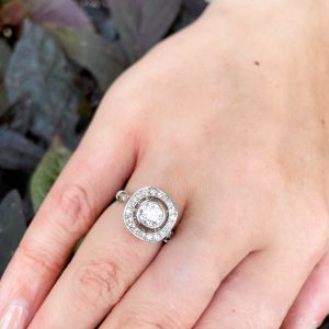 Bailey's Estate Diamond Halo Platinum Ring