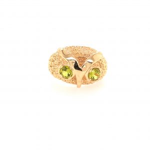 Bailey's Estate Vintage Owl Ring with Peridot Gemstones