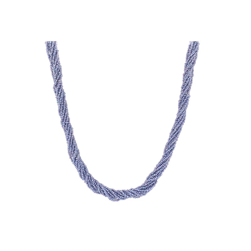 Bailey's Estate Mid Century Dyed Blue Multi-Strand Seed Pearl Necklace