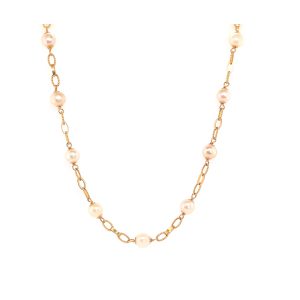 Bailey's Estate Vintage Fancy Link and Pearl Station Necklace