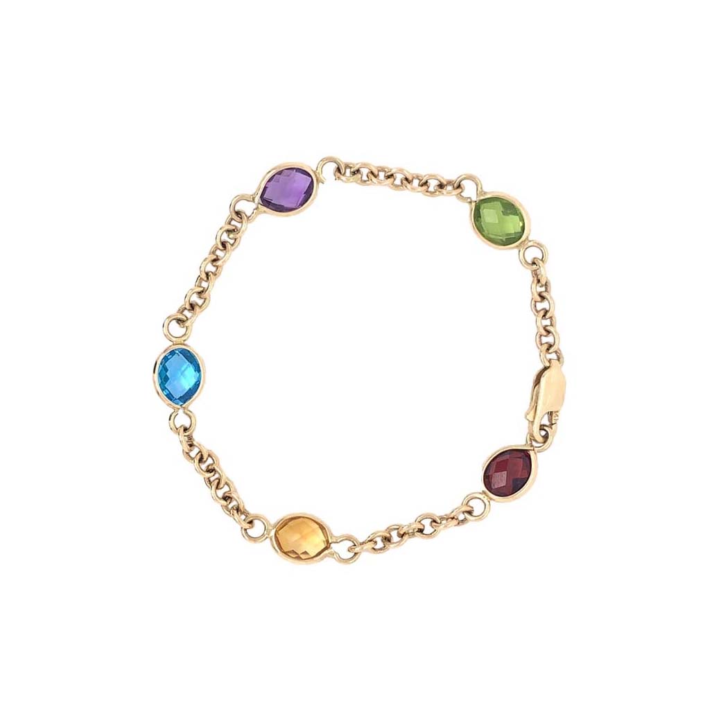 Flush Set Rainbow Gemstone Bangle Bracelet, 14K Yellow Gold | Gemstone  Jewelry Stores Long Island – Fortunoff Fine Jewelry