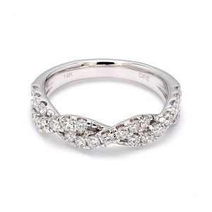 Large Pave Diamond Twist Band Ring Diamond Wedding Bands Bailey's Fine Jewelry