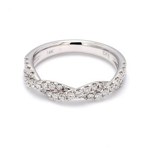 Medium Pave Diamond Twist Band Ring Diamond Wedding Bands Bailey's Fine Jewelry