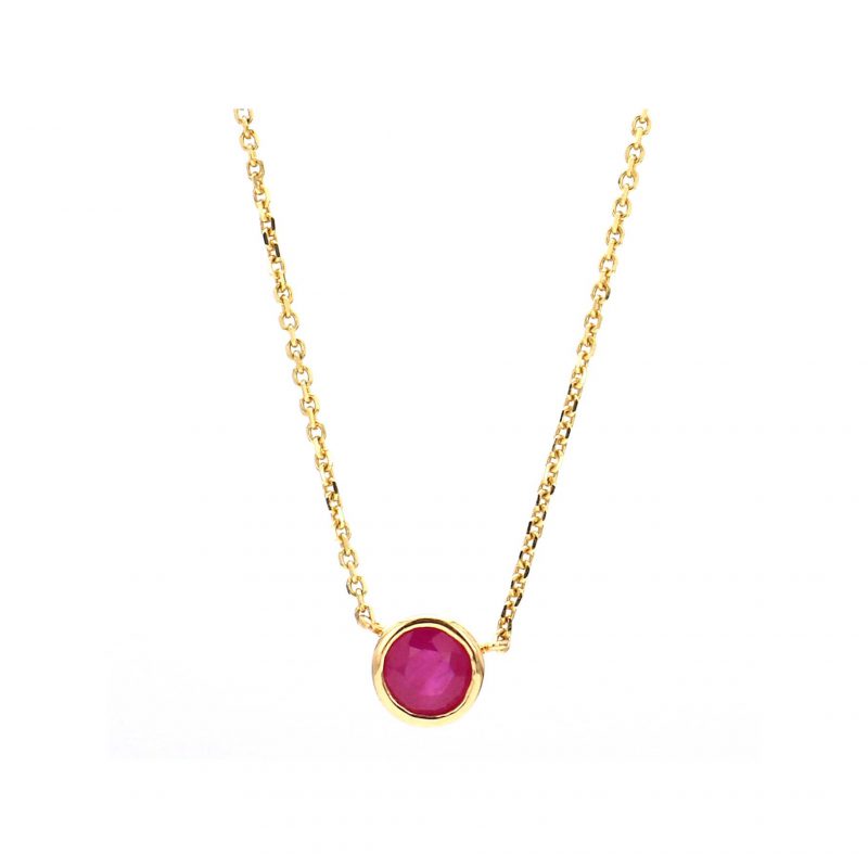 Round Ruby Bezel Set Necklace – Bailey's Fine Jewelry