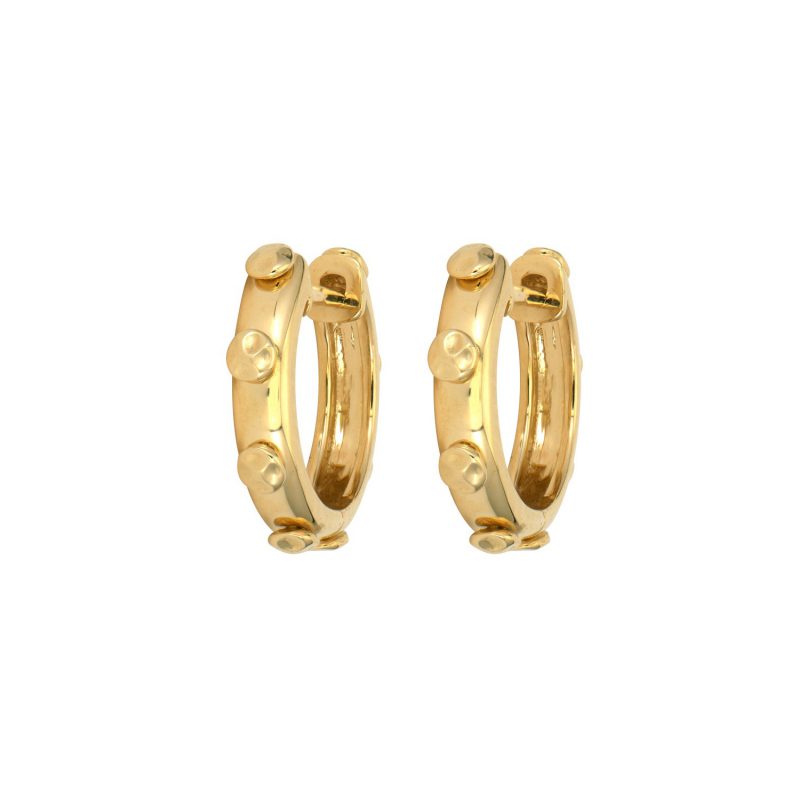 Three Stories Jewelry Classic Hammered Gold Hoops