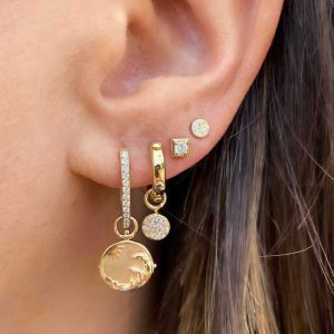 Three Stories Jewelry Classic Hammered Gold Hoops