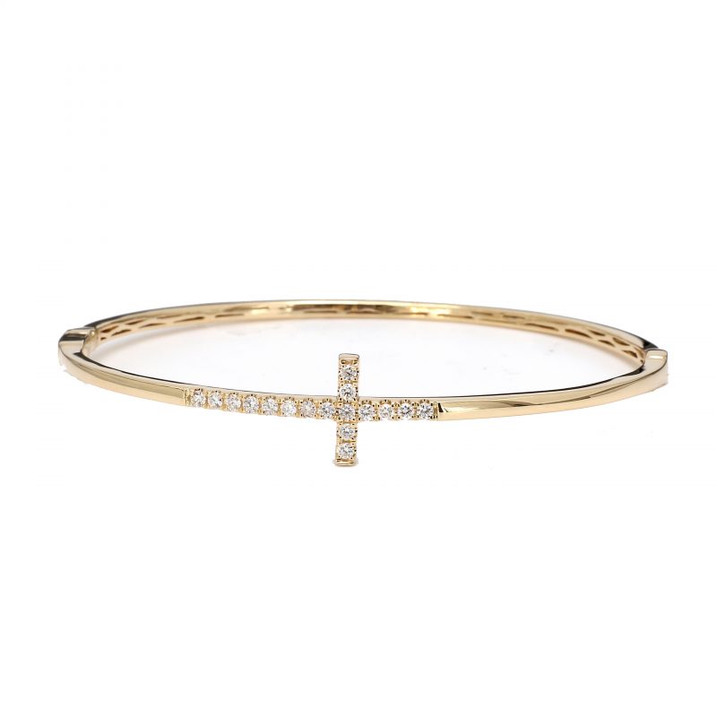 Diamond Sideways Cross Bracelet (Single Strand) – Justin's Jewelers