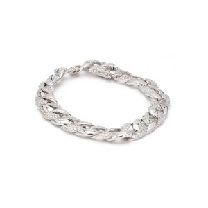 Fancy Pave Diamond and Polished Link Bracelet