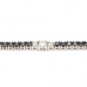 Black and White Diamond Line Bracelet