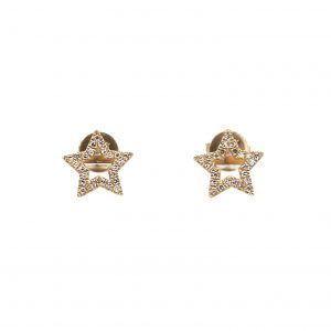 Diamond Open Star Stud Earrings