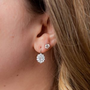 Oval Cluster Diamond Earrings