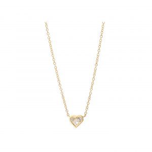 Bezel Diamond Heart Shaped Necklace