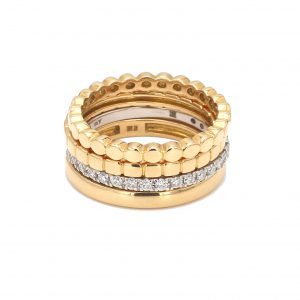 Set of 4 Gold and Diamond Stacking Band Rings