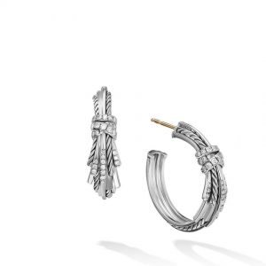 Angelika Hoop Earrings with Pav� Diamonds