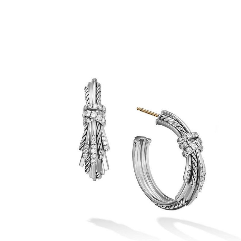 Angelika Hoop Earrings with Pav� Diamonds