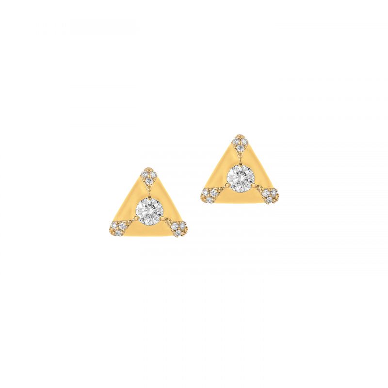 Goshwara Triangular Diamond Stud Earrings