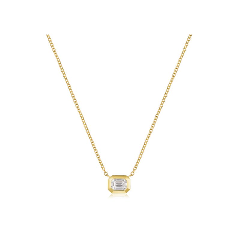 Baguette Cluster Diamond Pendant Necklace