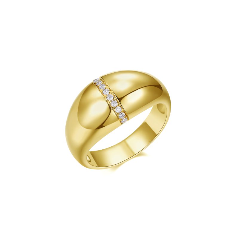 Dome Ring with Diamonds