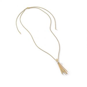Angelika Y Slider Necklace in 18K Yellow Gold with Pav� Diamonds