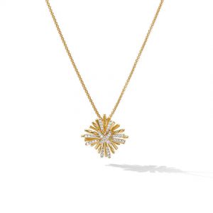 Angelika Maltese Pendant Necklace in 18K Yellow Gold with Pav� Diamonds