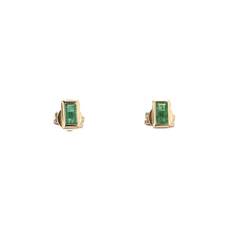 Bezel Set Emerald Stud Earrings – Bailey's Fine Jewelry