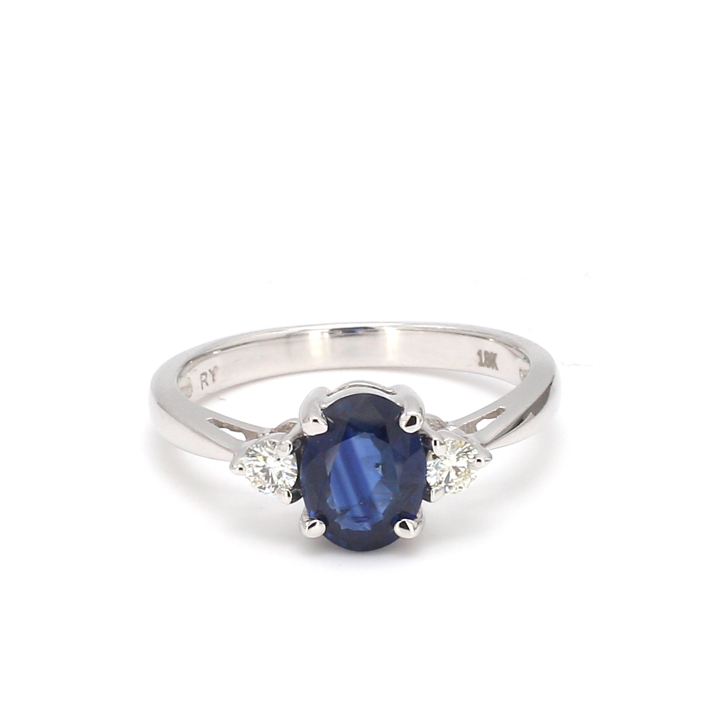 Three Stone Oval Blue Sapphire and Diamond Ring – Bailey's Fine Jewelry