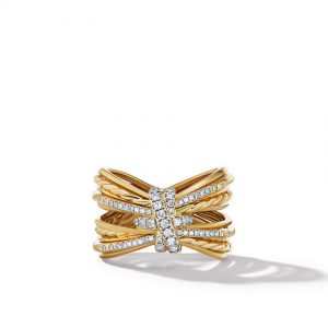 Angelika Maltese Ring in 18K Yellow Gold with Pav� Diamonds