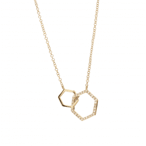 Diamond Interlocking Hexagon Necklace