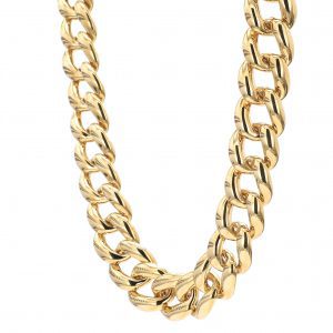 Gold Curb Link Chain Necklace