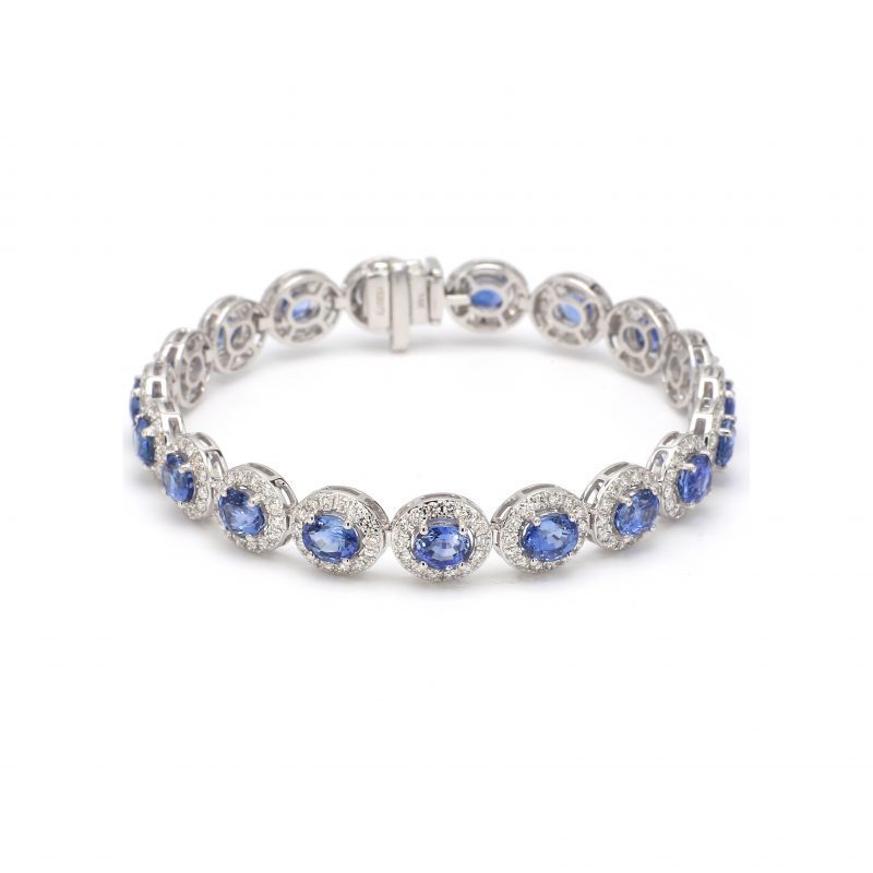 Oval Sapphire and Diamond Bracelet