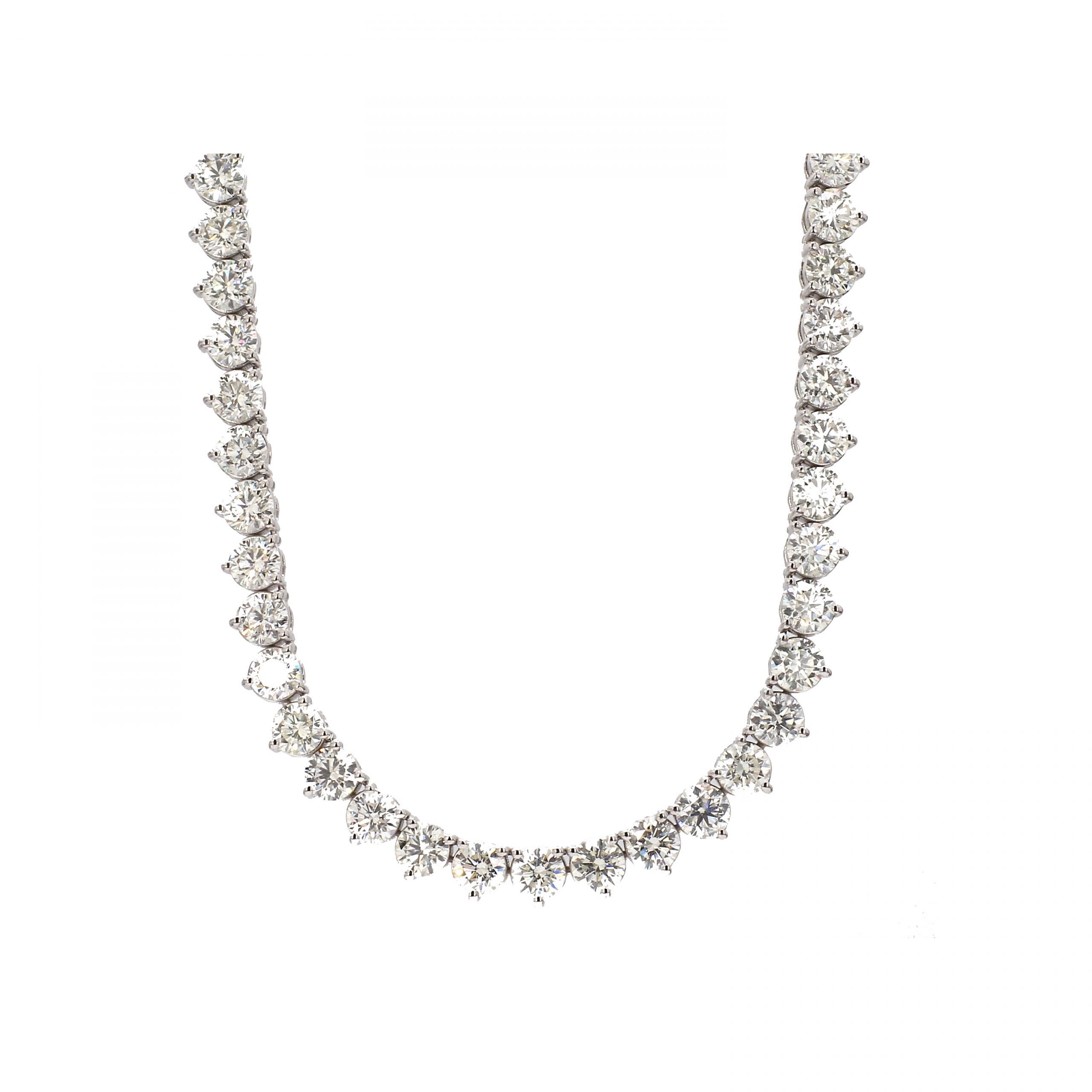 Riviera Demi Necklace with Diamonds, 1 Carat Total Weight in 18K White Gold  - Kwiat