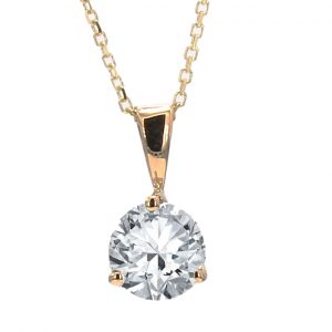 Solitaire Diamond Pendant Necklace in 14k Yellow Gold Sale Bailey's Fine Jewelry