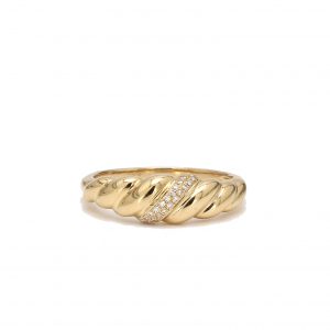 Croissant Band Ring With Diamonds