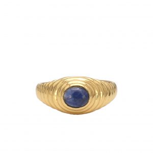 Bailey's Estate Mid Century Solitaire Blue Sapphire Ring