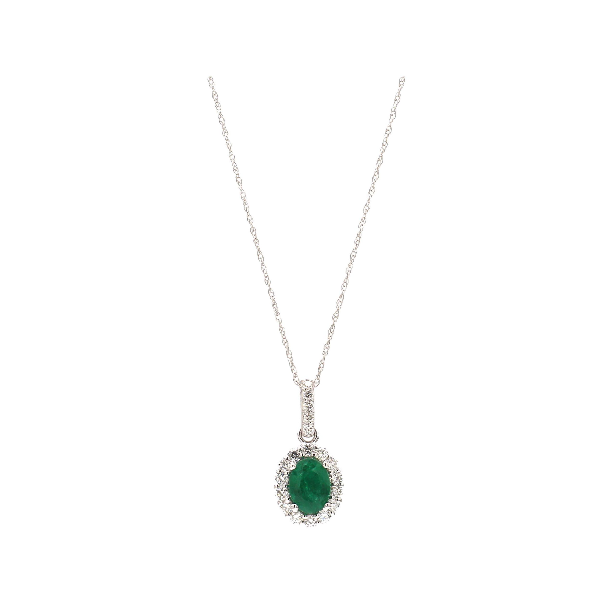 Oval Emerald and Diamond Pendant Necklace – Bailey's Fine Jewelry