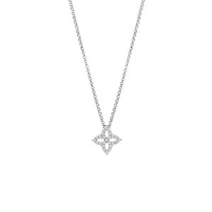 Roberto Coin Diamond Small Princess Flower Pendant Necklace
