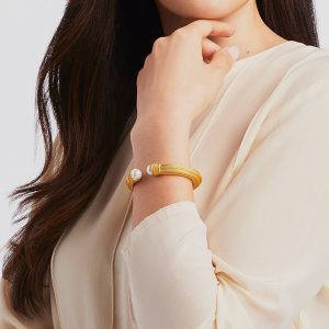 Julie Vos Windsor Demi Cuff Gold with Pearl