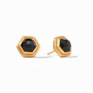 Julie Vos Palladio Stud Earrings in Obsidian Black