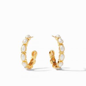 Julie Vos Mykonos Hoop Earrings in Pearl