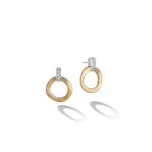 Marco Bicego Jaipur Collection Stud Drop Round Open Earrings with Diamonds